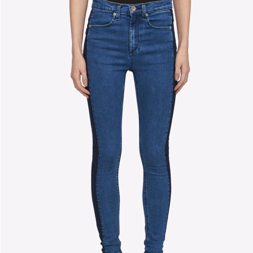 Rag & Bone Mazie Double Indigo Striped Jeans